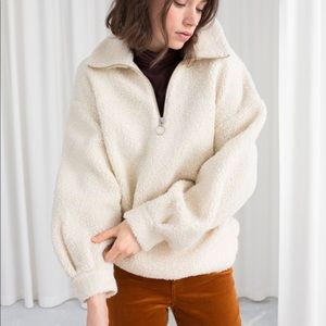 NWOT/ & Other Stories teddy bear 1/4 zip jacket